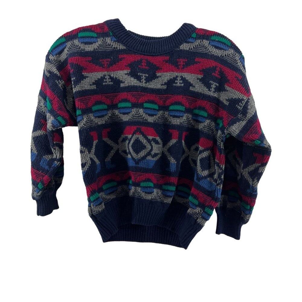 Vintage Carters Geometric Sweater Jumper Unisex Medium